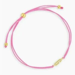 Gorjana alphabet prism bracelet adjustable string neon pink 18k gold plated G